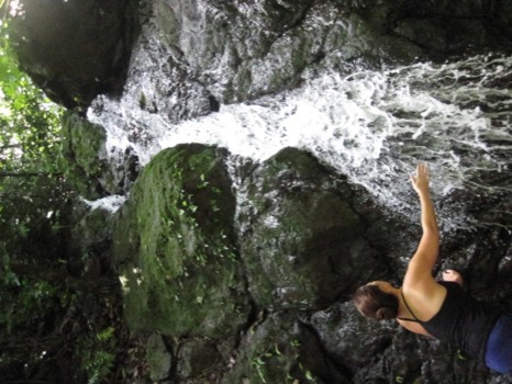 poster - Waterfall Woman Standing Nature - 256JPG.jpg