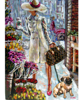 photos - Woman Wearing Coat Purse Coffee Walking Dog - jen_shopstarbucks.jpg