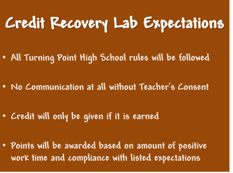 make a poster - Credit Recovery Lab Expectations - expectations.tif