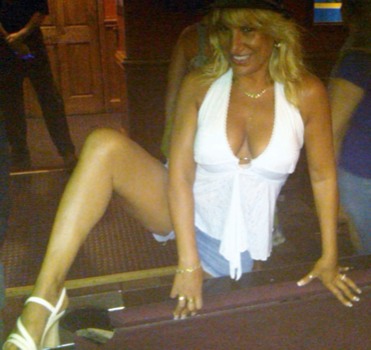 print a poster - Woman White Halter Top Denim Shorts Pool Table - IMG2011071700280.jpg