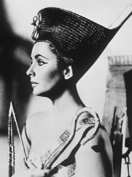 large poster prints - Black White Lady Hat Cane - Cleopatra1963elizabethtaylor16.jpeg