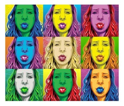 print a poster - Girl Tongue Sticking Out Colors - AngieWarhol.tif