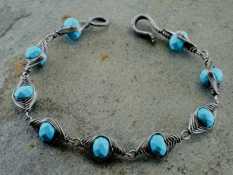 poster - Wire And Bead Necklace - HerringboneBraceletforBooth.jpg