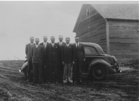 print a poster - Men In Suits And a Vintage Car - brothersbybarn.jpg