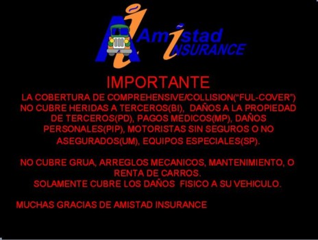 MAKE OWN POSTER CHEAP - Amistad Insurance - SPANISH_COMP_COLLISION_POSTER.jpg