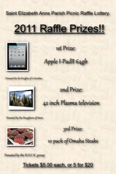 poster - Saint Elizabeth Anna Parish Picnic Raffle Lottery - RafflePoster2011.jpg