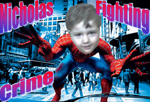 print a poster - Spiderman Nicholas Fighting Crime - spidernico.gif