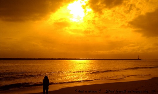 print a poster - Seashore Sunset - orangeskytext.jpg