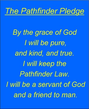 poster - The Pathfinder Pledge By The Grace Of God i Will Be Pure And Kin - PathfinderPledge.tif