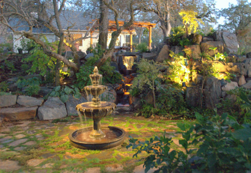 print a poster -  - Fountain_and_falls_at_night_1.jpg