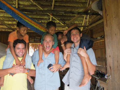 print a poster - Mens Blue Shirt - 3_PC_Friends_and_3_mayan_kids.jpg