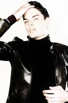 posterbrain - Black Polo Neck Black Leather Jacket Mens - EC7370001.bmp