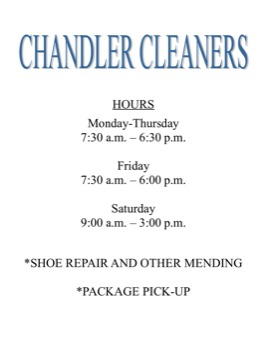  poster printing - ChAndler Cleaners Shoe Repair And Other Mending - CHANDLERCLEANERSSIGN6162011.doc