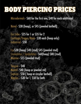 poster - Body Piercing Prices Various Piercings - Board2.pdf