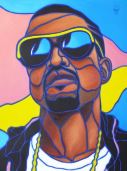 get posters printed - Black Man Wearing Sunglasses Poster - painting_kanye_west_1_1.jpg