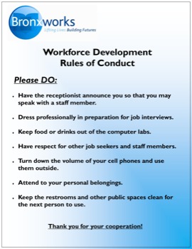 make - Bronxworks Workforce Development Rules Of Conduct - WFDSignsRules1.pdf