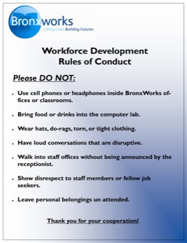 make - Bronx Works Workforce Development Rules Of Conduct - WFDSignsRules2.pdf