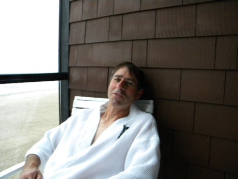 print a poster - Mens White Jacket - Paul_relaxed_a_the_beach1.jpg