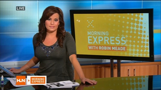 print a poster - Woman Grey Blouse Television Monitor - HLNHDRM2011050202.jpg