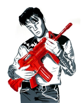 print a poster - Man Holding Red Machine Gun - poster2_1.png