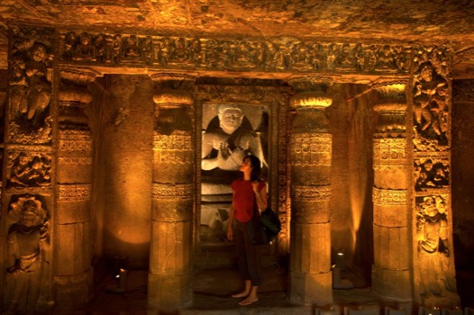 poster brain - Woman Standing Ornate Pillars - IndiaAjanta2.jpg