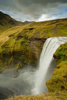 best photograph poster printing - Waterfall Hills Clouds Grass - moodycloudsoverSkoga.jpg