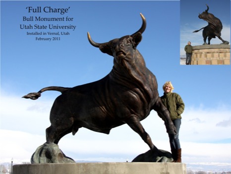 POSTER - Full Charge Bull Monument For Utah University - poster_18x24_BULL_IMG_2516.JPG.jpg