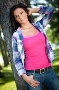posters - Women Plaid Shirt Pink Camisole - 61.jpg
