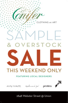 print a poster - Conifer Clothing - Conifer_samplesale_sign_toprint.tif