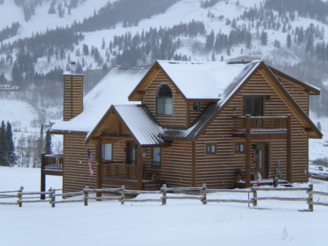 poster - Log Cabin In Snow - 174.jpg