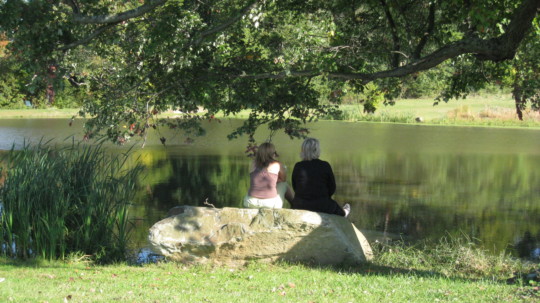 print a poster - People Sitting On Rock Near River - IMG_4745_1.jpg