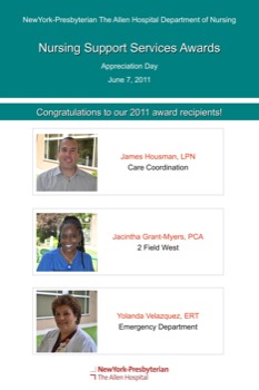 24X36 poster printing and mounting in new york city - Nursing Support Services Awards - supportservices2011poster.ppt