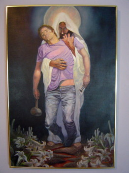 customize poster - Jesus Holding Man Painting - forgiven.jpg