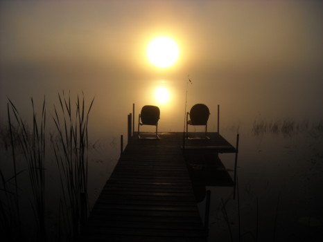 poster from print - Chairs On Pier On Lake Sunset - up_north_001.jpg