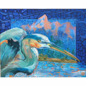 print a poster - Bird Painting - Herons_Dream_Time.jpg