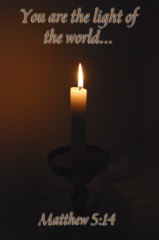 posterbrain - You Are The Light Of The World Matthew 5:14 Candle Poster - huckaby_steve.tif