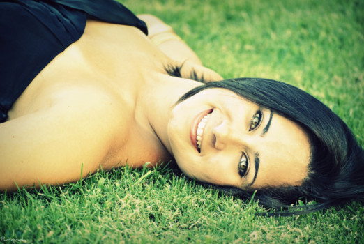 print a poster - Woman Black Strapless Top Lying On Grass - 29.jpg