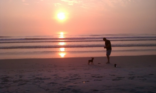 print a poster - Sunset Beach Dog Man - IMAG0140.jpg