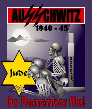 make - Ausschwitz 1940-45 Jude Do Remember Me - Zazzle___Auschwitz___Red___Poster.png
